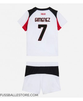Günstige AC Milan Santiago Gimenez #7 Auswärts Trikotsatzt Kinder 2025-26 Kurzarm (+ Kurze Hosen)